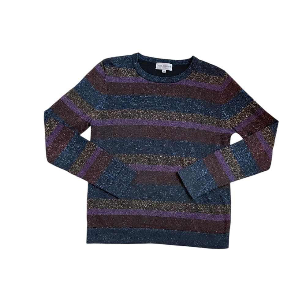 Casual Paper parachute multicolored striped glittery long sleeve top